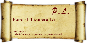 Purczl Laurencia névjegykártya